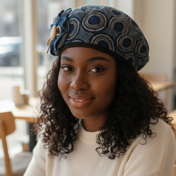 The Indigo Bloom Beret 3